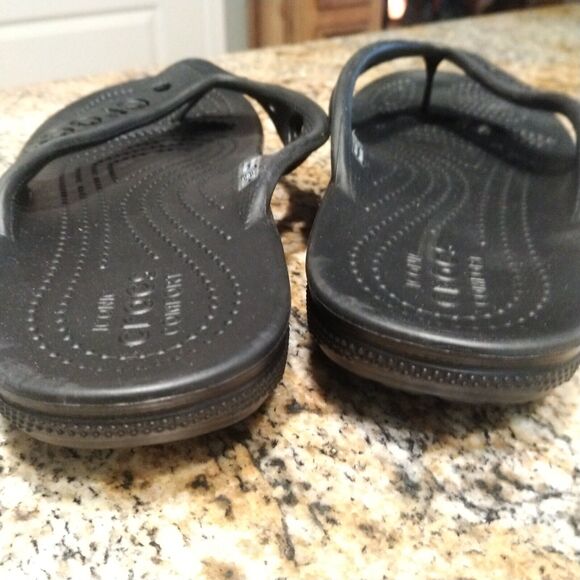 Crocs Unisex Baya II Flip Flops Sandals Iconic Comfort Size M5 W7 Black - Picture 10 of 10